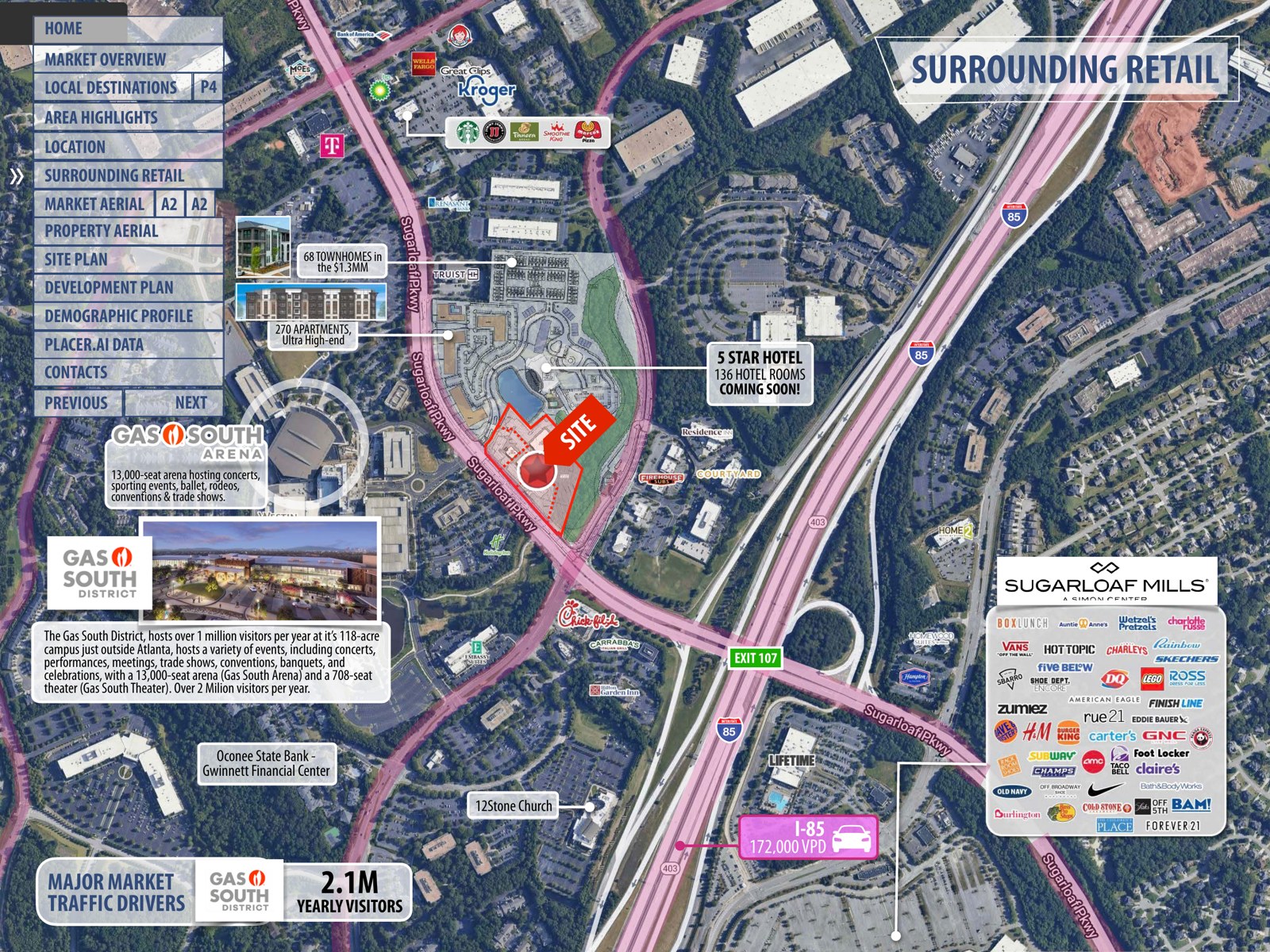 Sugarloaf Gateway Surrounding Retail Aerial